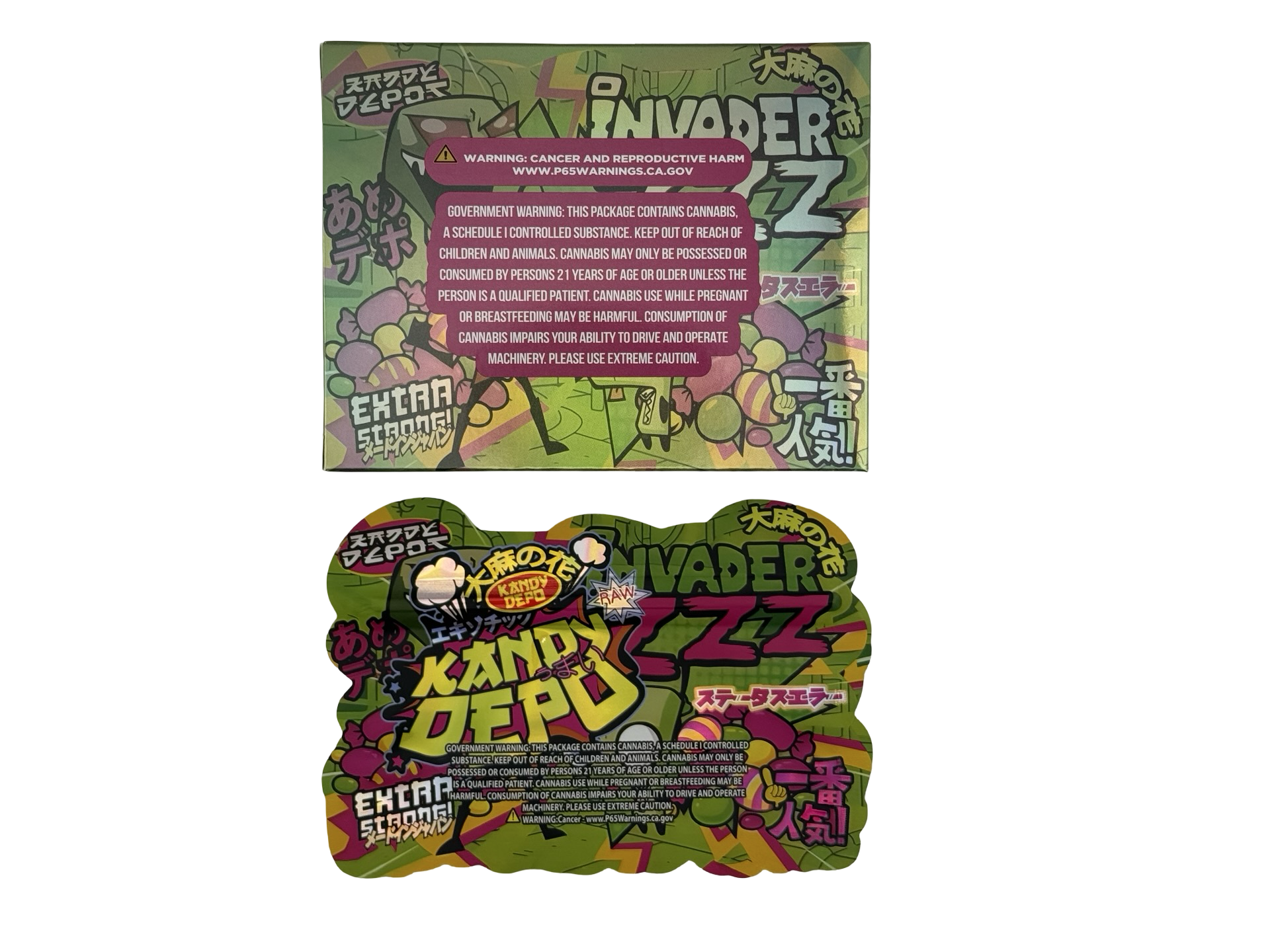 Invaderzzz 3.5g Mylar Bags & Boxes Kandy Depo - Fire Mylar  