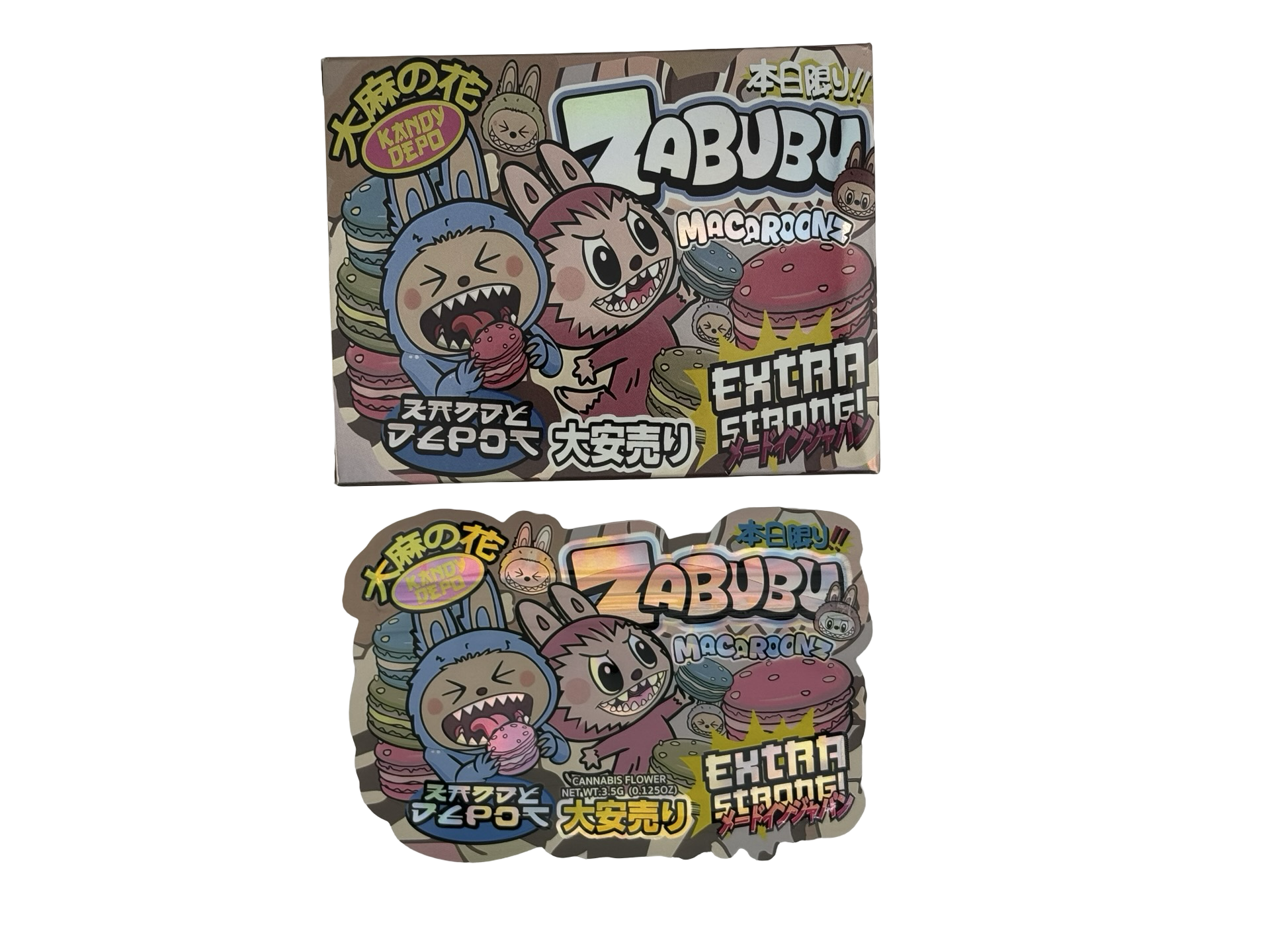 Zabubu Macaroonz 3.5g Mylar Bags & Boxes Kandy Depo - Fire Mylar  