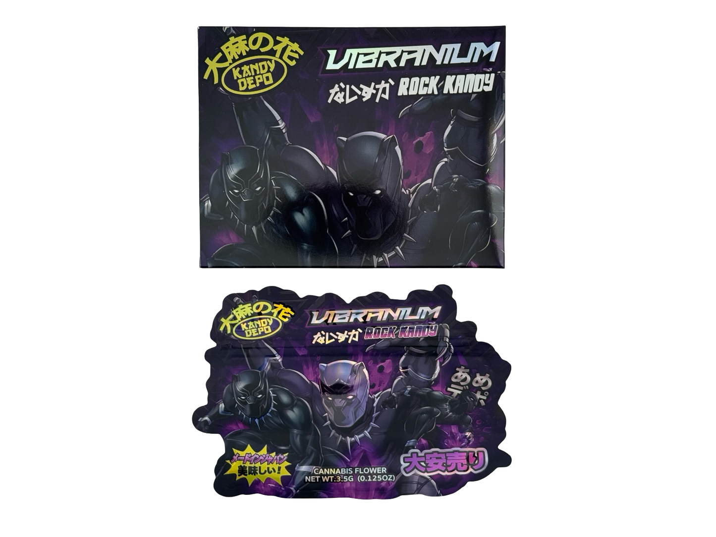 Vibranium Rock Kandy 3.5g Mylar Bags & Boxes Kandy Depo - Fire Mylar  