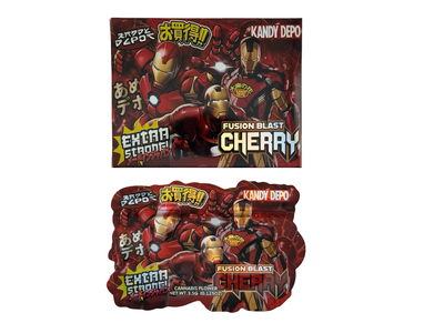Fusion Blast Cherry 3.5g Mylar Bags & Boxes Kandy Depo