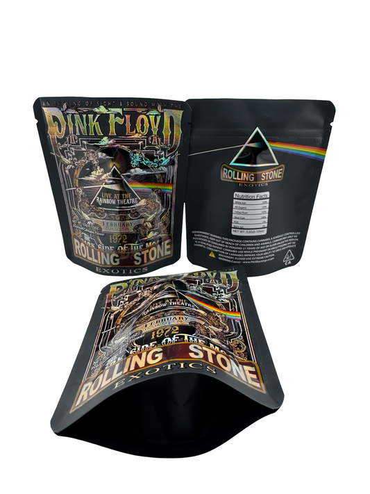 Pink Floyd 3.5g Mylar Bags Rolling Stone Exotics ($0.09 per bag) - Fire Mylar  