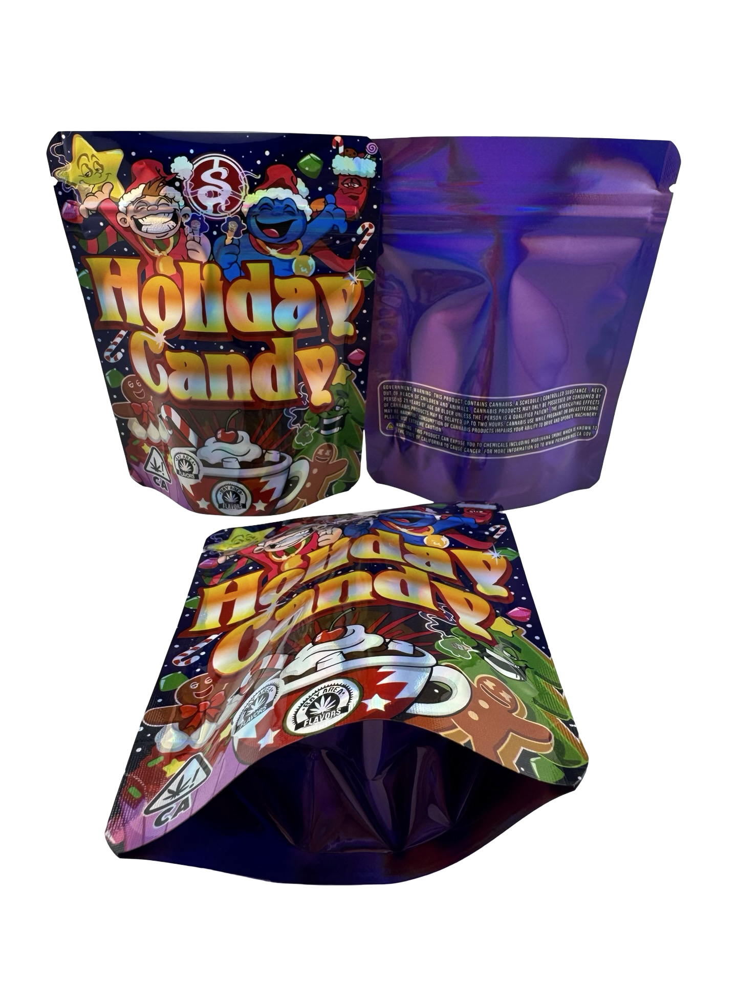 Holiday Candy 3.5g Mylar Bags Bay Area Flavors ($0.09 per bag) - Fire Mylar  