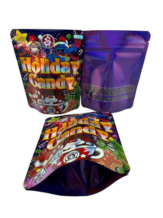 Holiday Candy 3.5g Mylar Bags Bay Area Flavors ($0.09 per bag) - Fire Mylar  