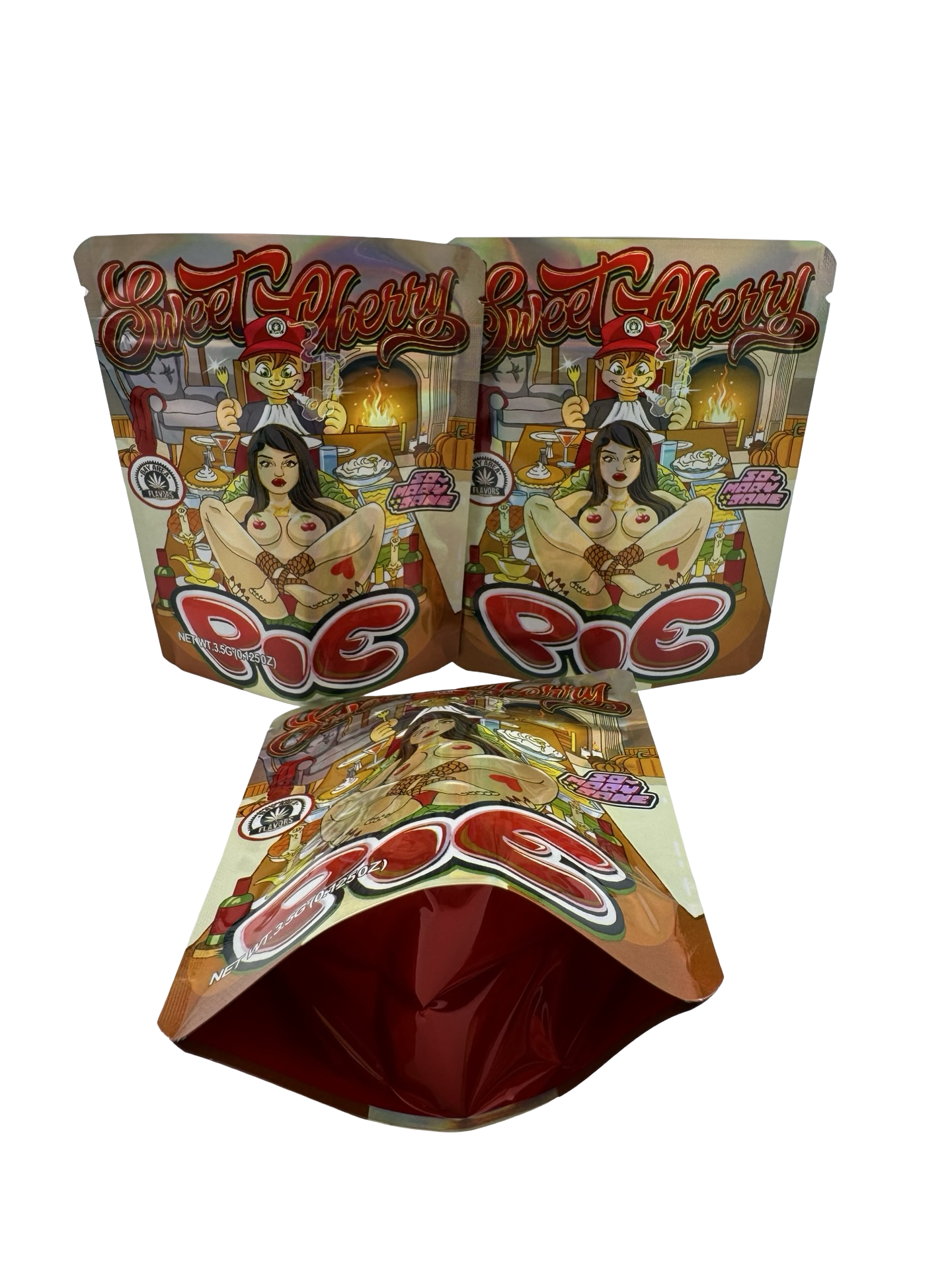 Sweet Cherry Pie 3.5g Mylar Bags Bay Area Flavors ($0.09 per bag) - Fire Mylar  