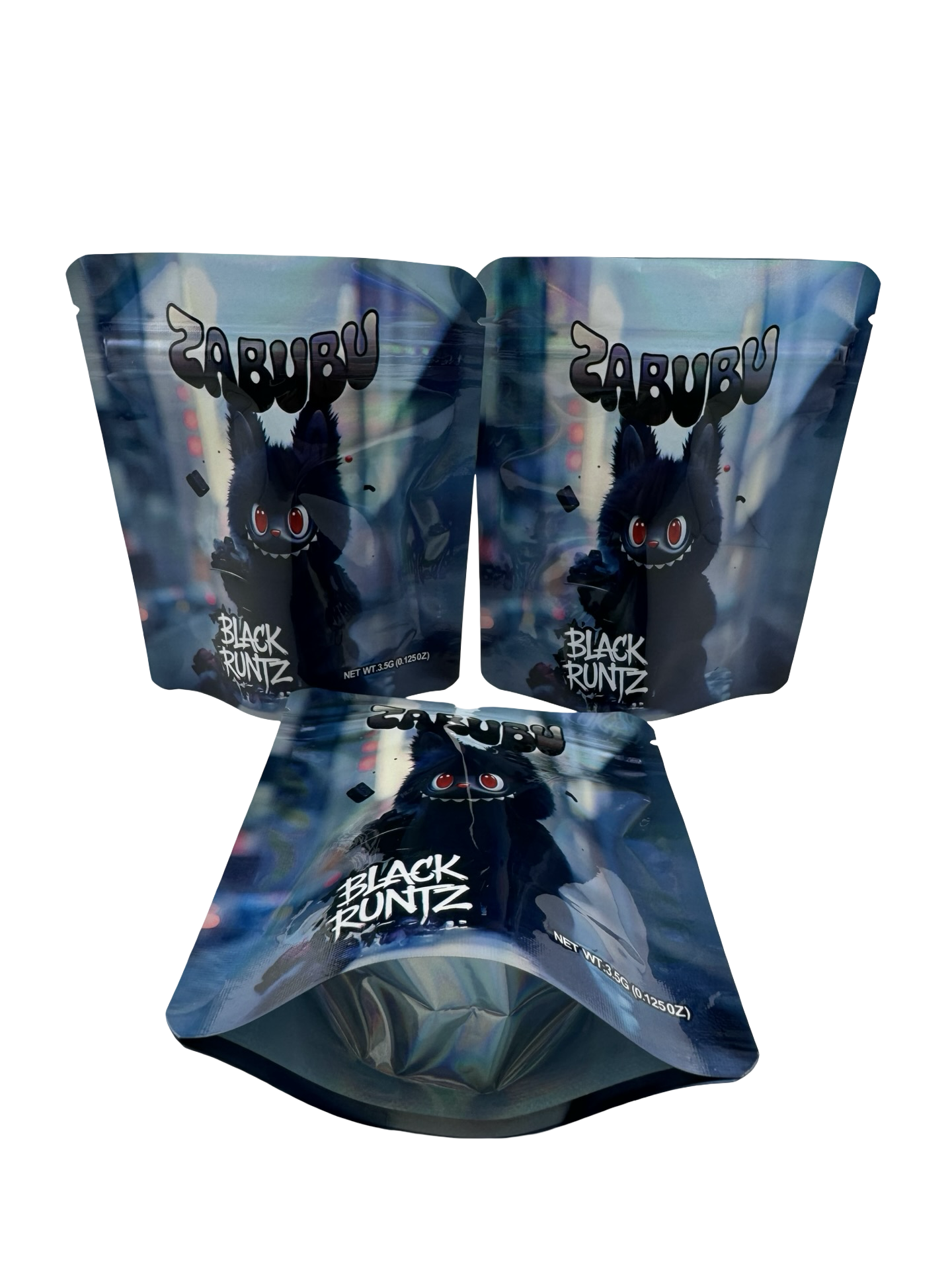 Black Runtz 3.5g Mylar Bags Zabubu ($0.09 per bag) - Fire Mylar  