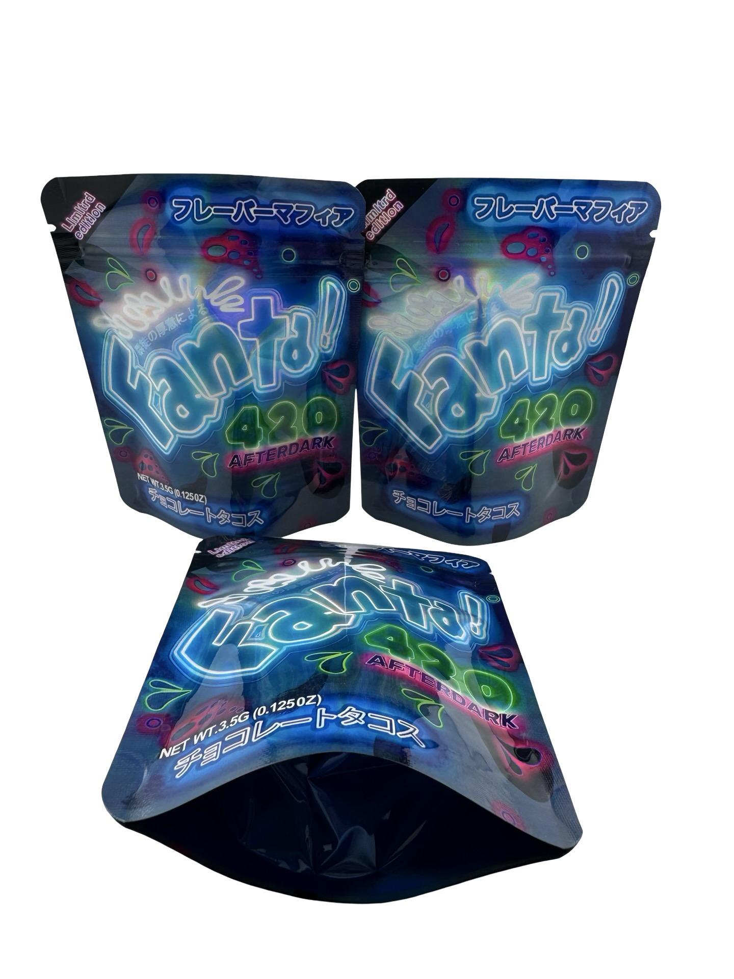 420 Afterdark 3.5g Mylar Bags £anta ($0.09 per bag) - Fire Mylar  