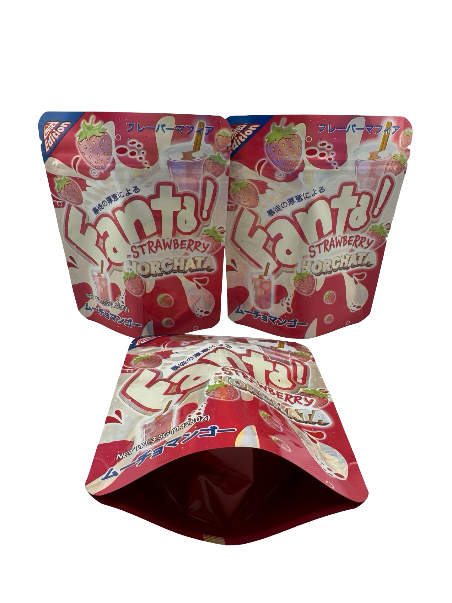 Strawberry Horchata 3.5g Mylar Bags £anta ($0.09 per bag) - Fire Mylar  