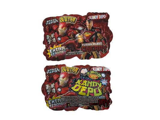 Fusion Blast Cherry Mylar Bags 3.5g Kandy Depo (Only $0.21 Each) - Fire Mylar  