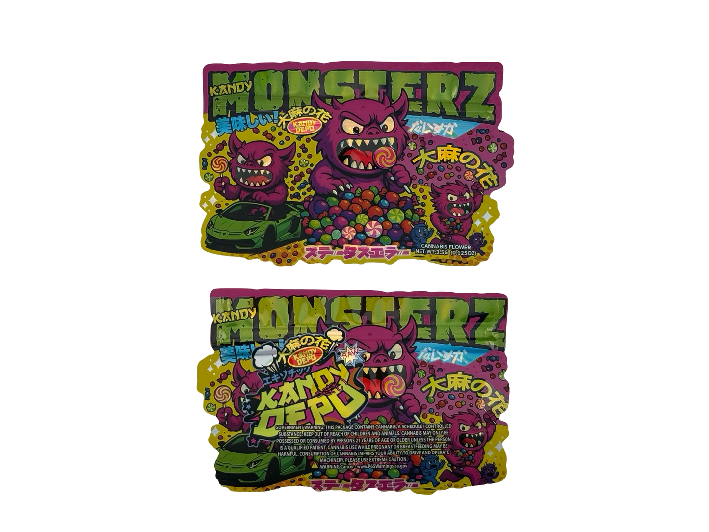 Kandy Monsterz Mylar Bags 3.5g Kandy Depo (Only $0.21 Each) - Fire Mylar  