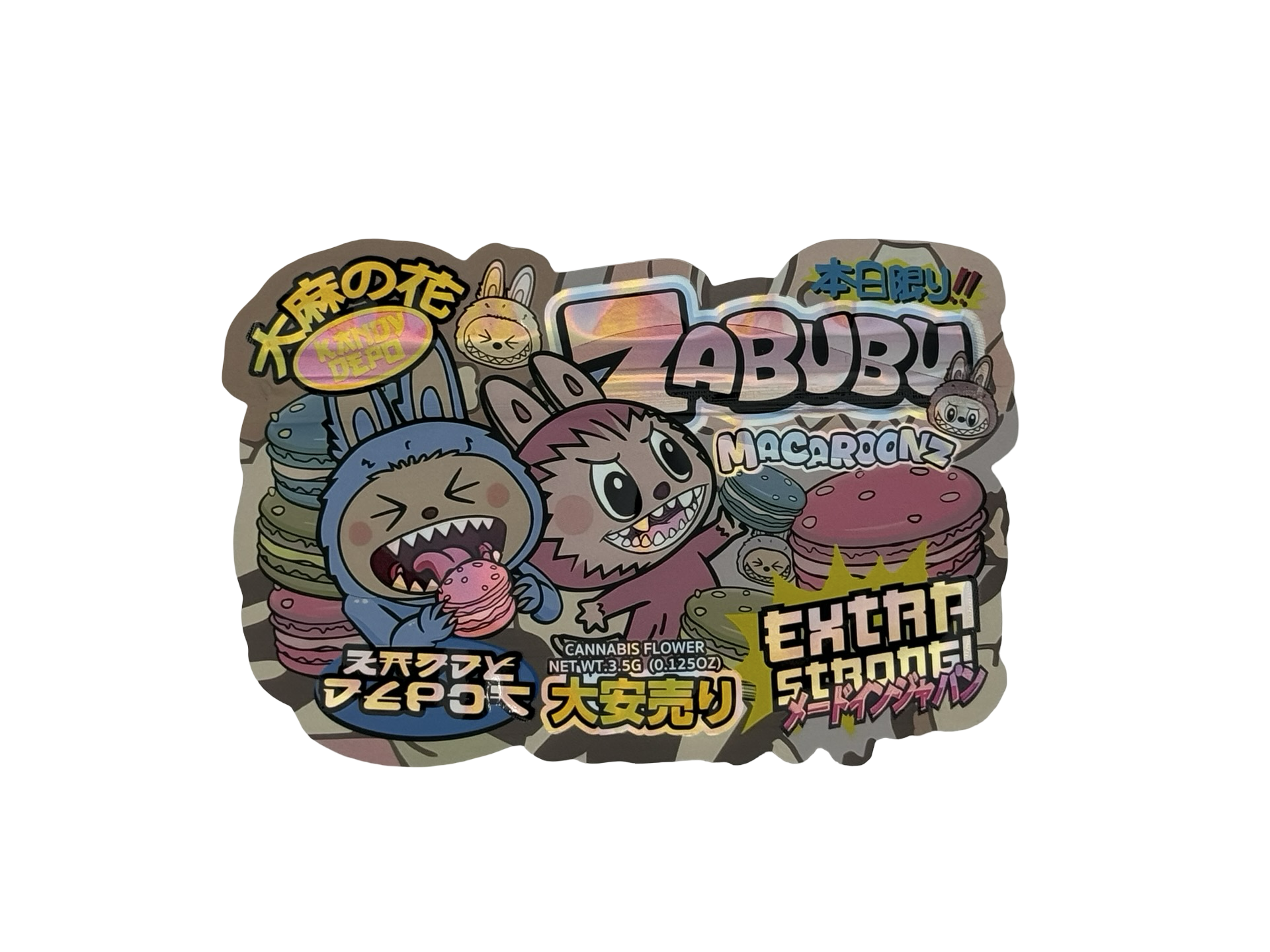 Zabubu Macaroonz Mylar Bags 3.5g Kandy Depo (Only $0.21 Each) - Fire Mylar  