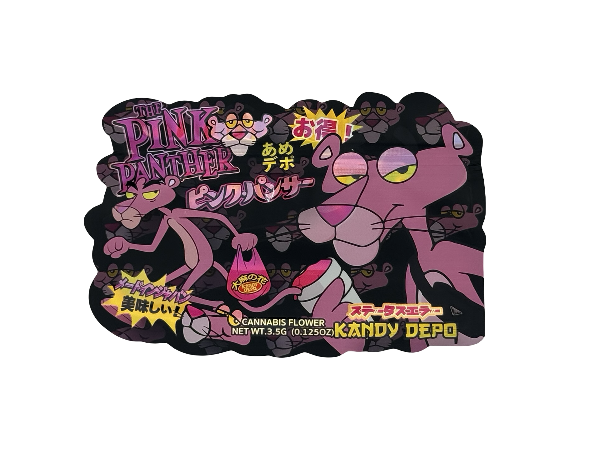 The Pink Panther Mylar Bags 3.5g Kandy Depo (Only $0.21 Each) - Fire Mylar  