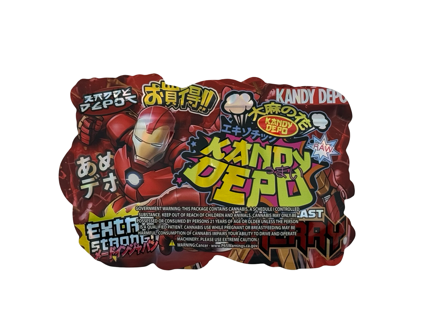 Fusion Blast Cherry Mylar Bags 3.5g Kandy Depo (Only $0.21 Each) - Fire Mylar  