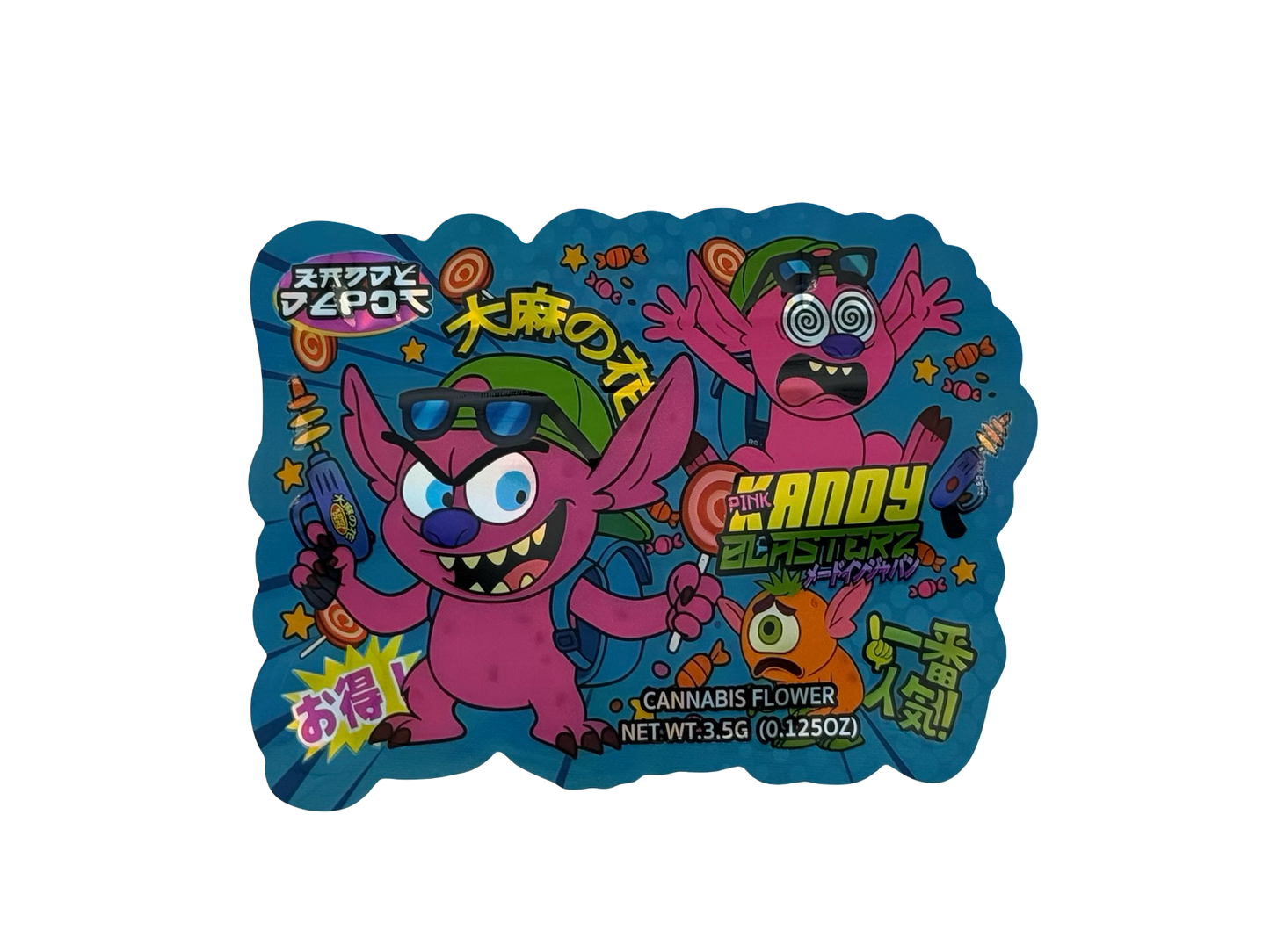 Pink Kandy Blasterz Mylar Bags 3.5g Kandy Depo (Only $0.21 Each) - Fire Mylar  