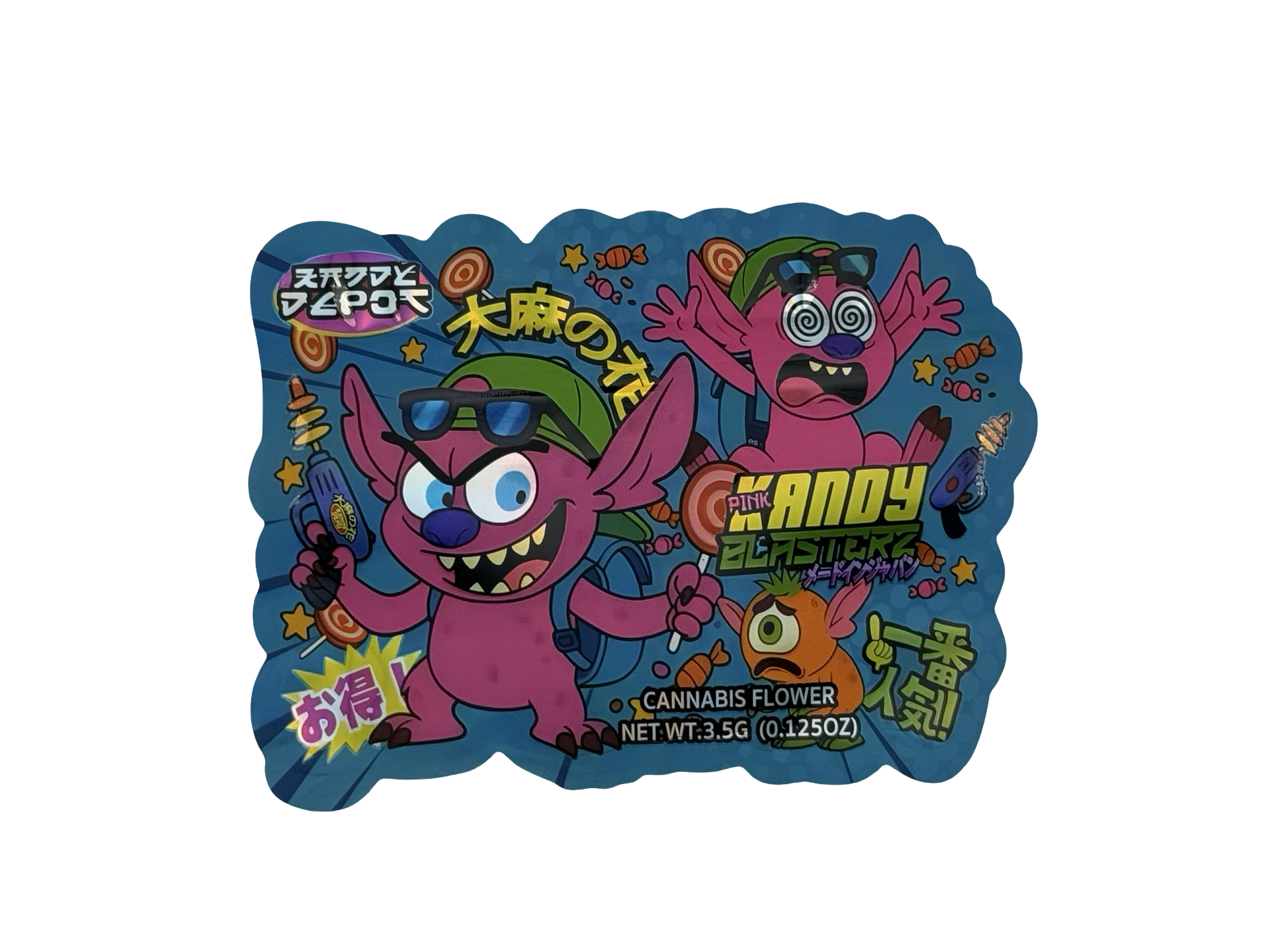 Pink Kandy Blasterz Mylar Bags 3.5g Kandy Depo (Only $0.21 Each) - Fire Mylar  