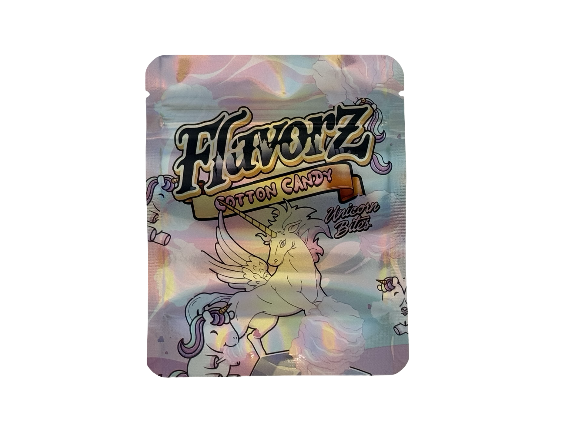 Cotton Candy Unicorn Bites 3.5g Mylar Bags Flavorz ($0.09 per bag) - Fire Mylar  