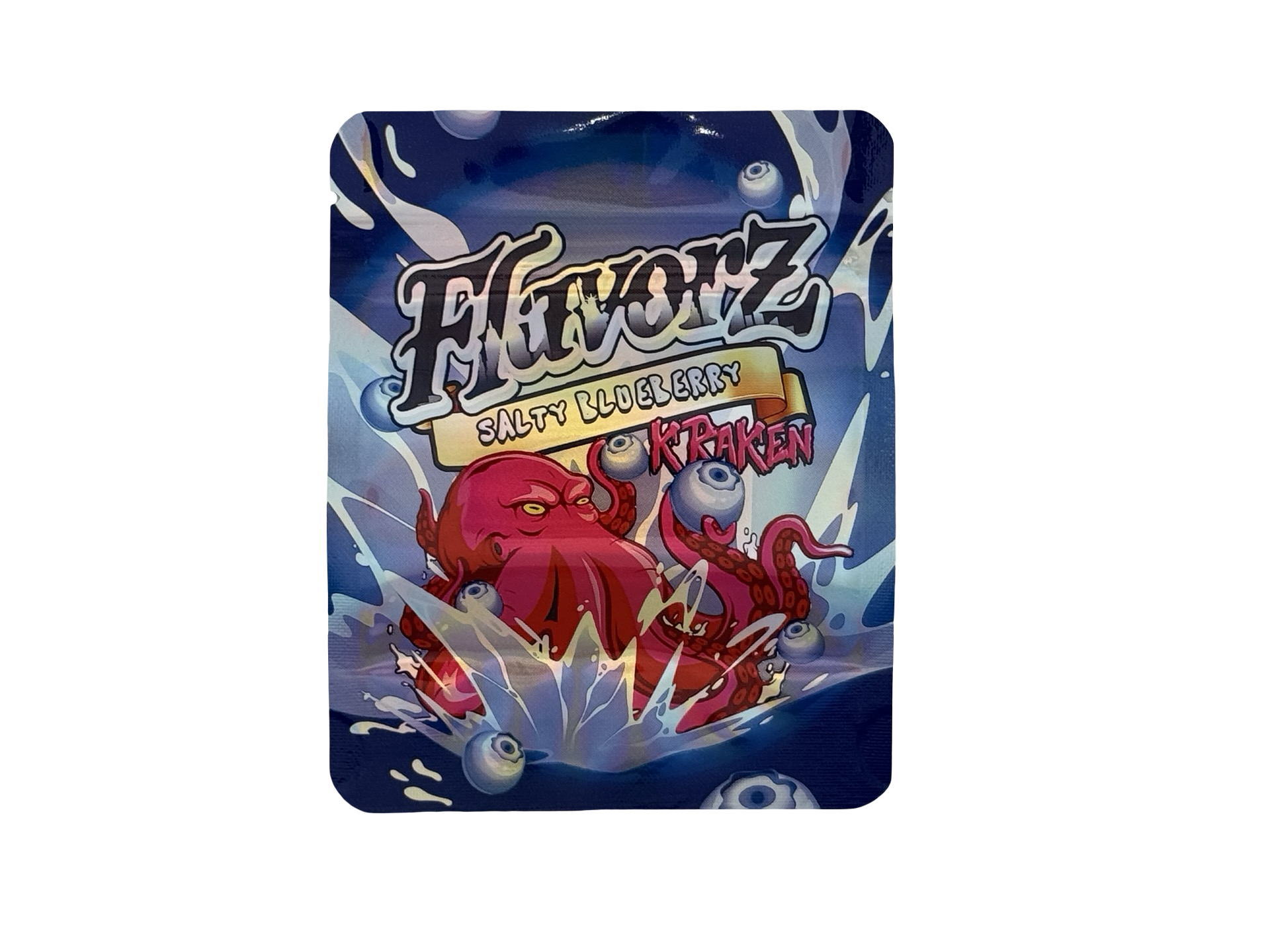 Salty Blueberry Kraken 3.5g Mylar Bags Flavorz ($0.09 per bag) - Fire Mylar  