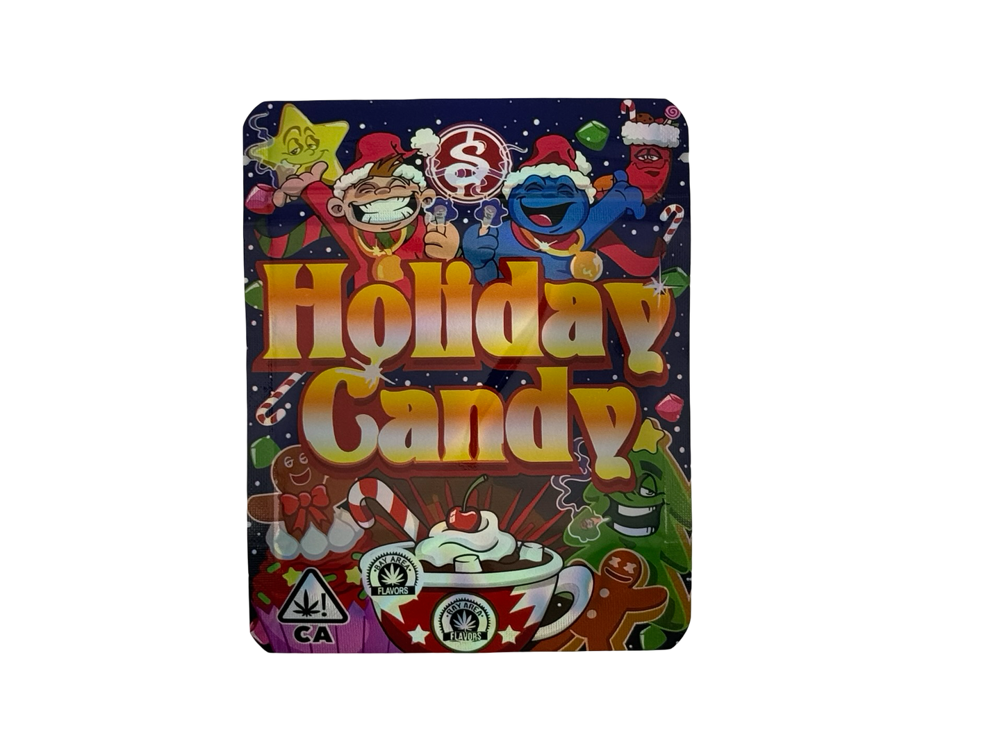 Holiday Candy 3.5g Mylar Bags Bay Area Flavors ($0.09 per bag) - Fire Mylar  