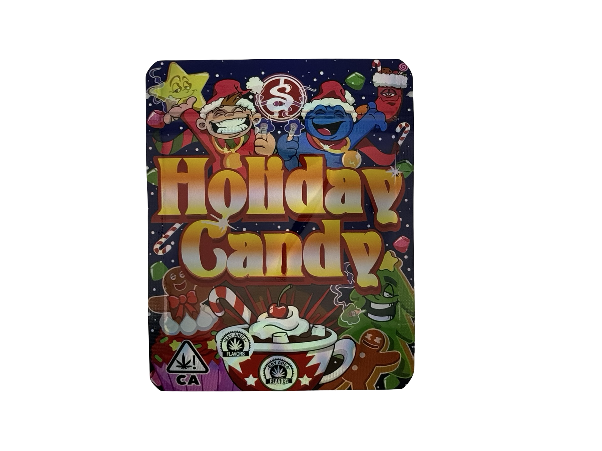 Holiday Candy 3.5g Mylar Bags Bay Area Flavors ($0.09 per bag) - Fire Mylar  