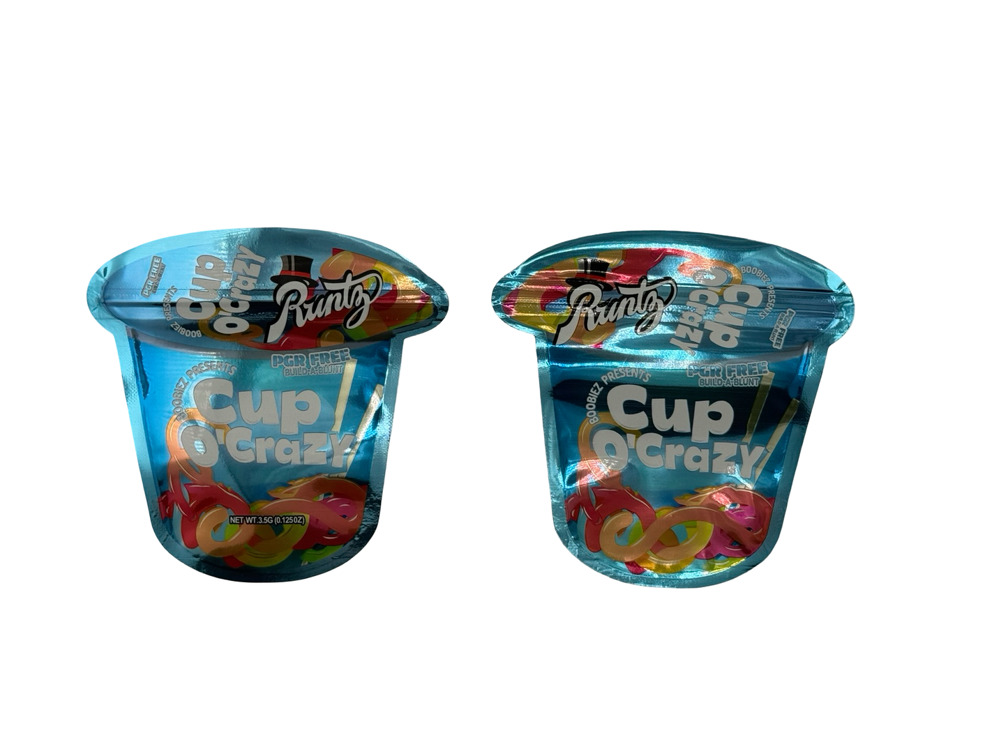 Boobiez Cup O’Crazy (blue) Mylar Bags 3.5g Runtz - Fire Mylar  