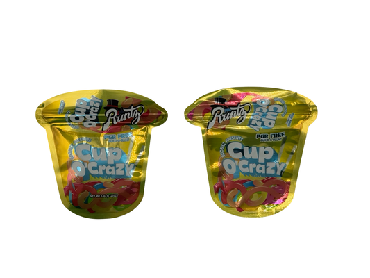 Boobiez Cup O’Crazy (yellow) Mylar Bags 3.5g Runtz - Fire Mylar  