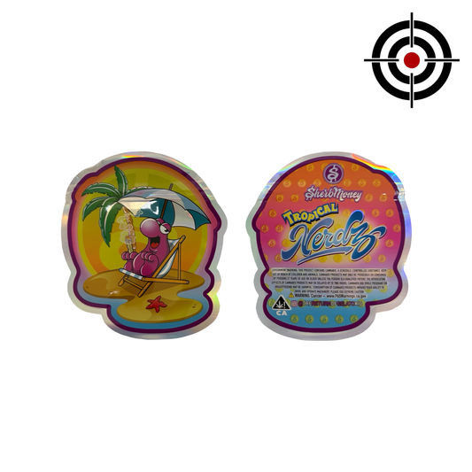 Tropical Nerdz Mylar Bags 3.5g SherbMoney - Fire Mylar  