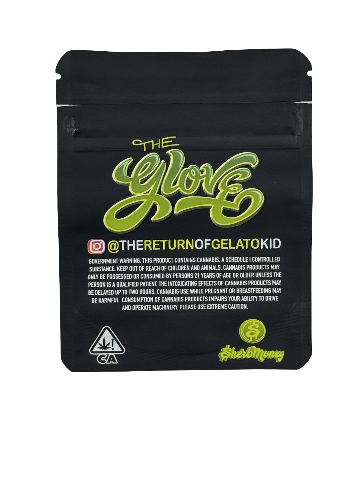 The Glove Mylar Bags 3.5g SherbMoney - Fire Mylar  