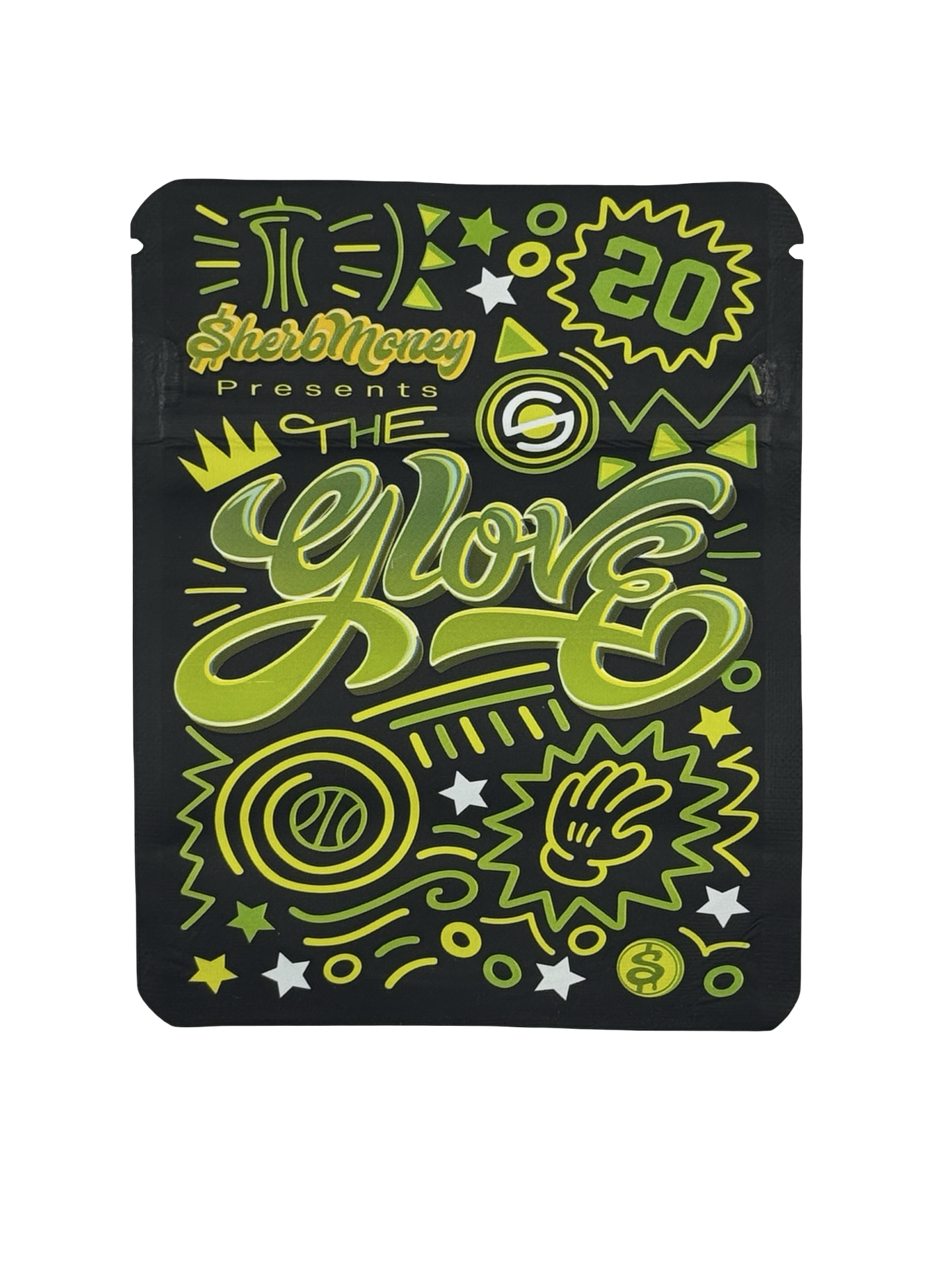 The Glove Mylar Bags 3.5g SherbMoney - Fire Mylar  