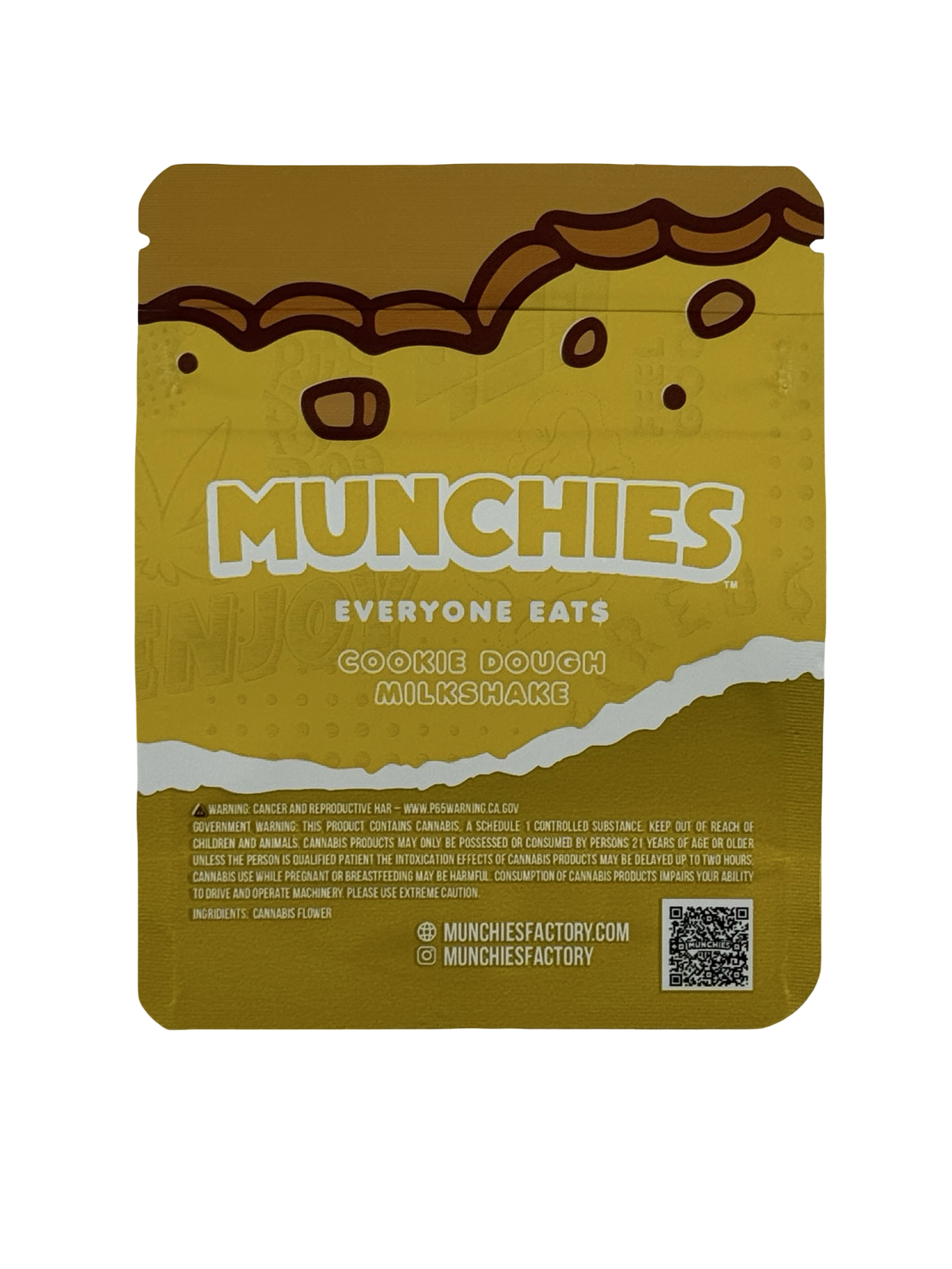 Cookie Dough Milkshake Mylar Bags 3.5g Munchies - Fire Mylar  