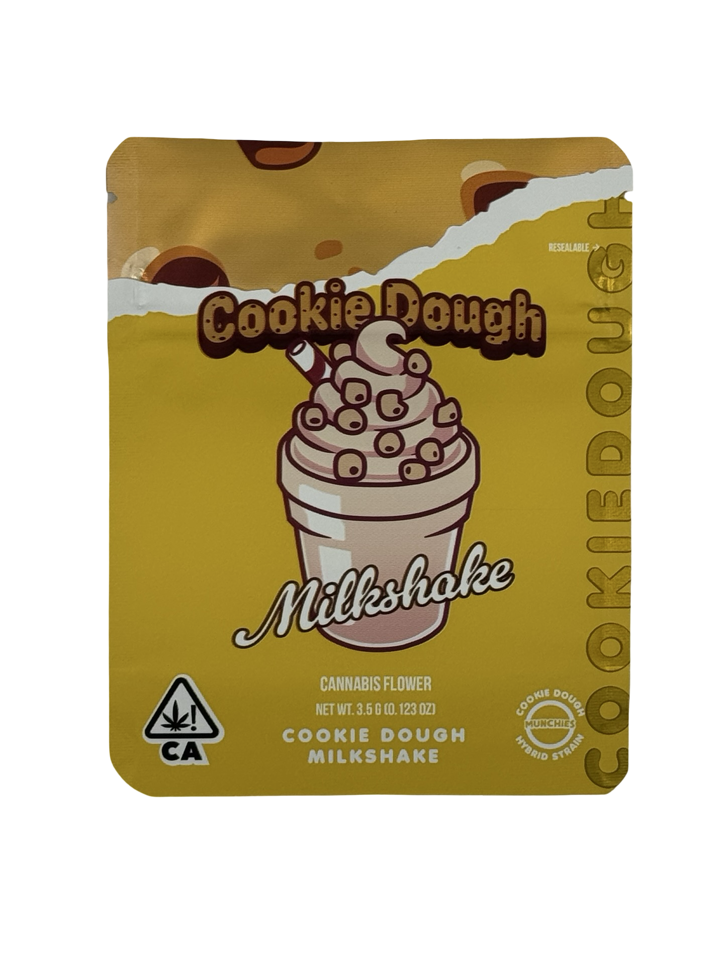 Cookie Dough Milkshake Mylar Bags 3.5g Munchies - Fire Mylar  