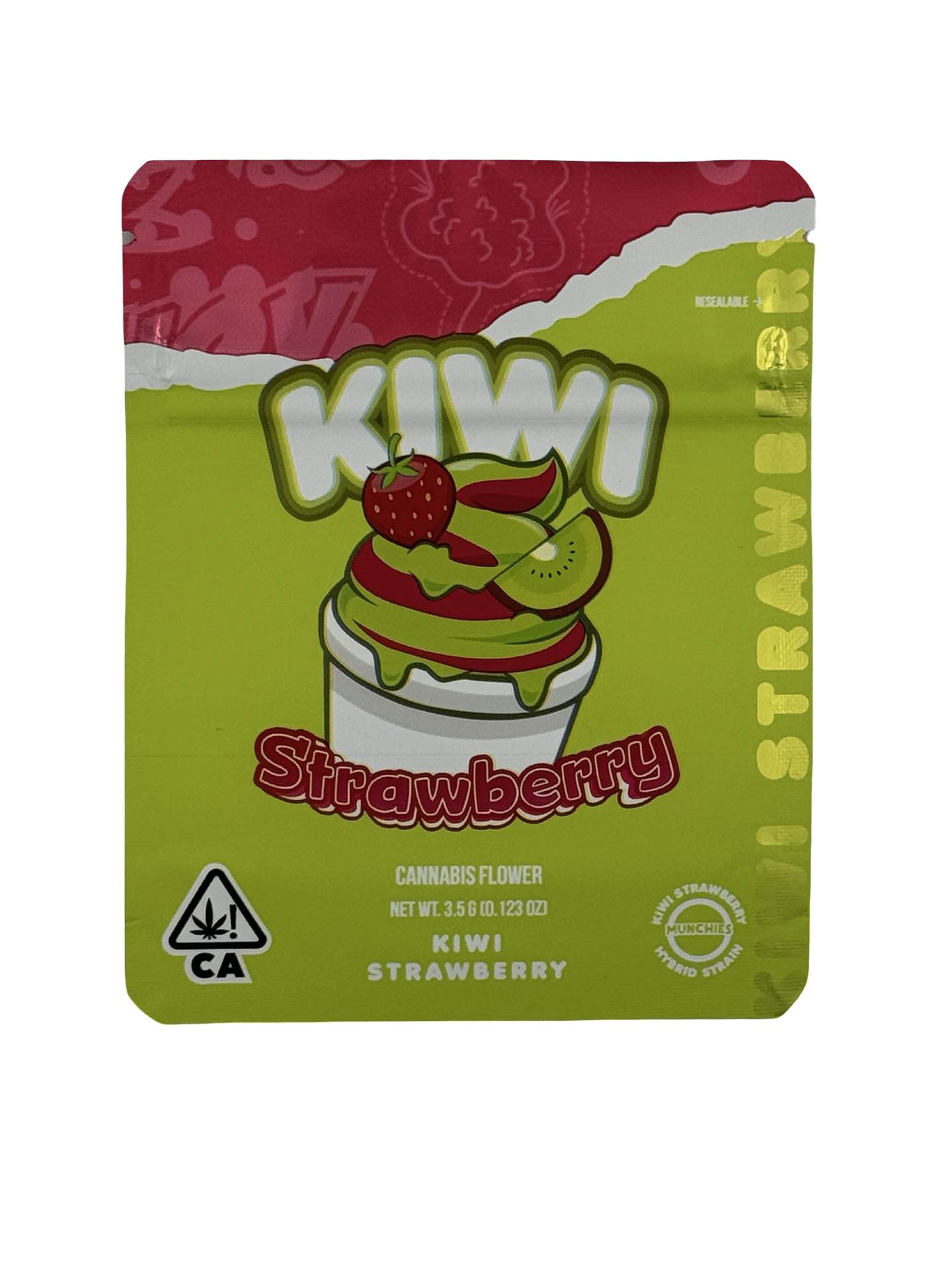 Kiwi Strawberry Mylar Bags 3.5g Munchies - Fire Mylar  