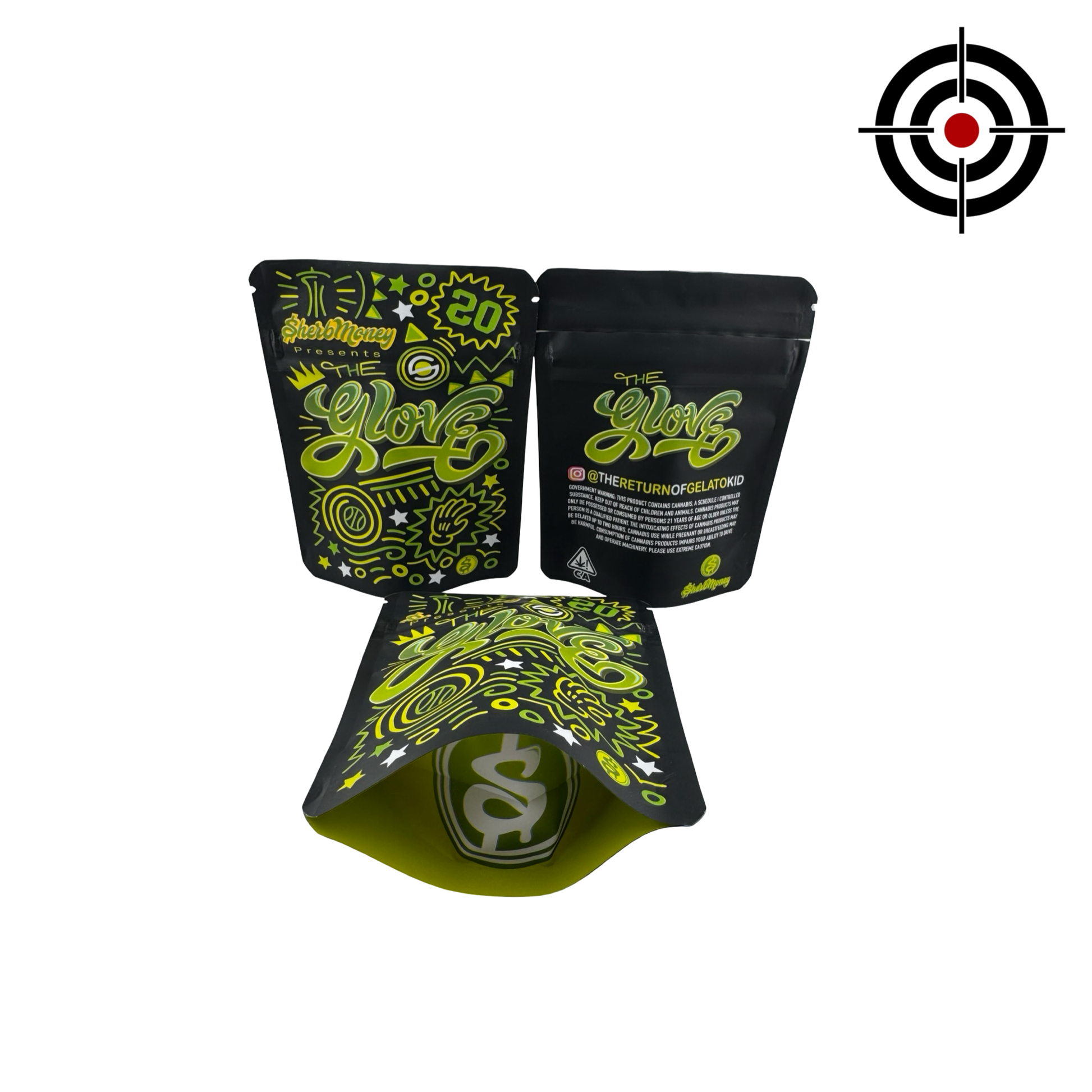 The Glove Mylar Bags 3.5g SherbMoney - Fire Mylar  