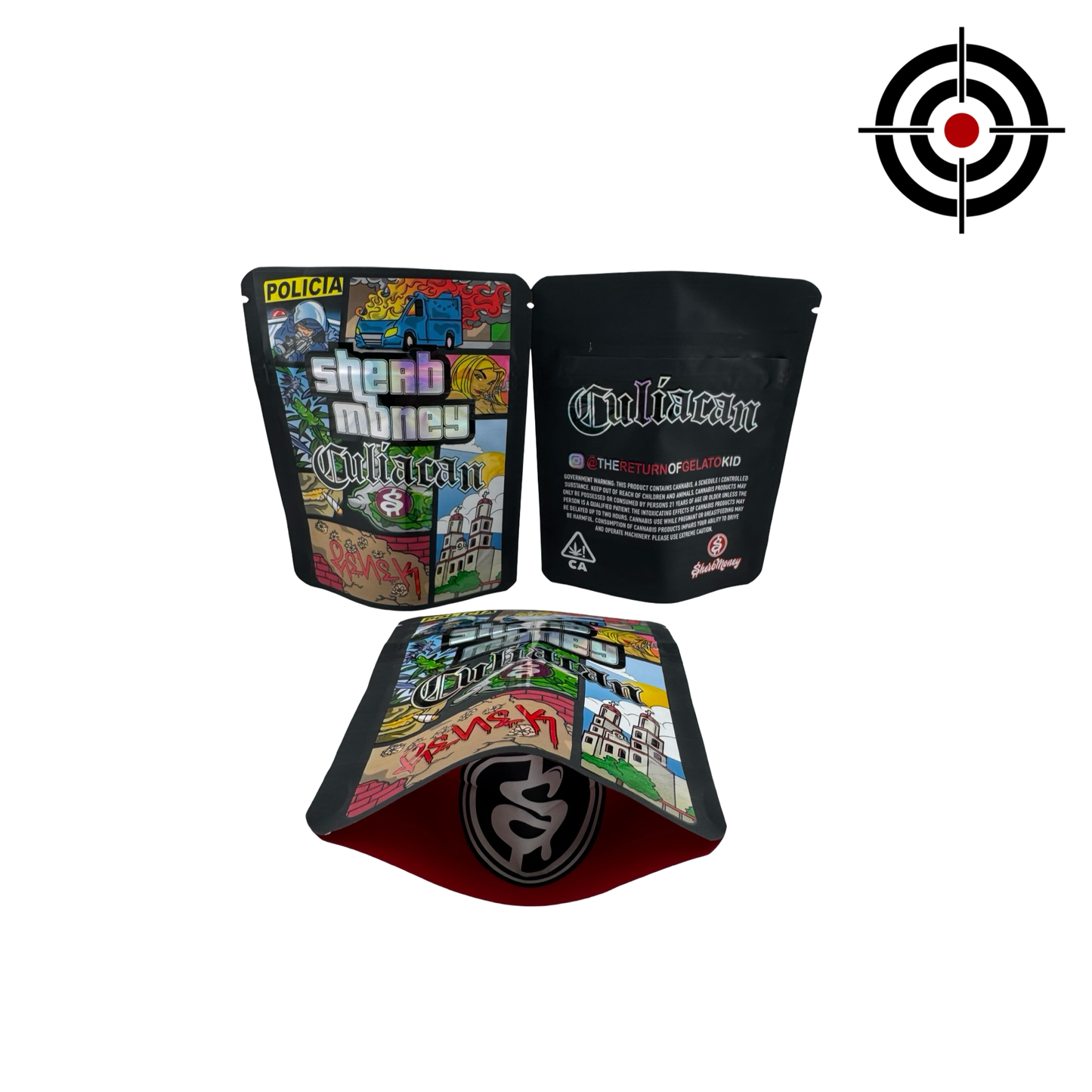 Culiacan Mylar Bags 3.5g SherbMoney - Fire Mylar  