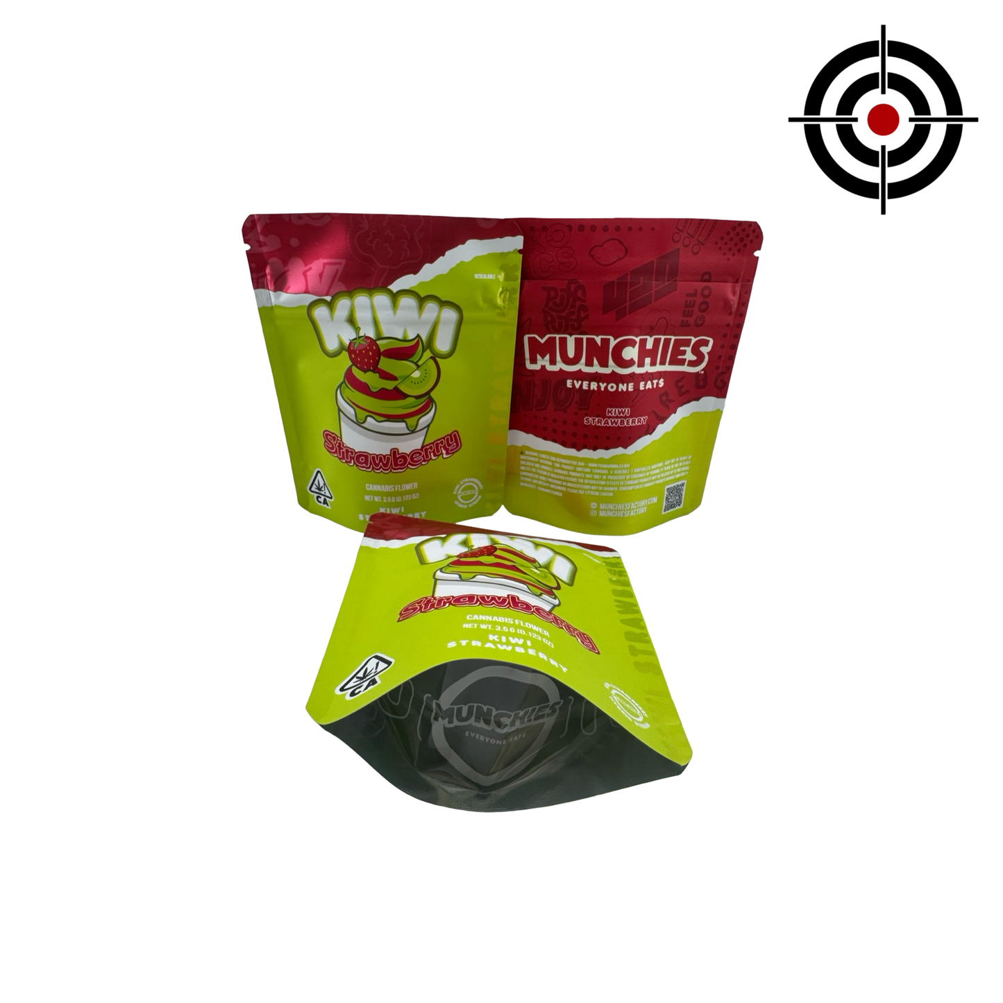 Kiwi Strawberry Mylar Bags 3.5g Munchies - Fire Mylar  