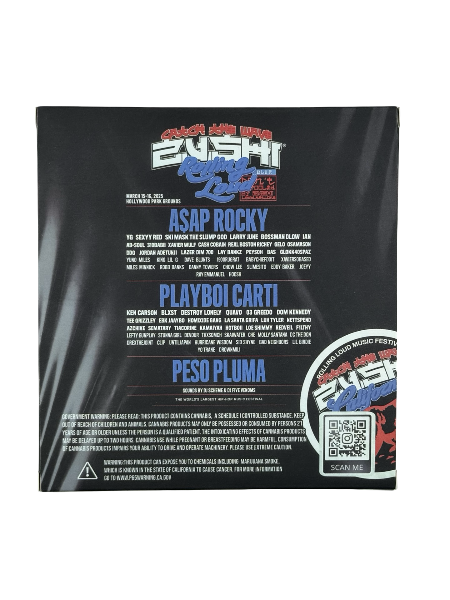 Rolling Loud 3.5g Mylar Bags & Boxes The Ten Co