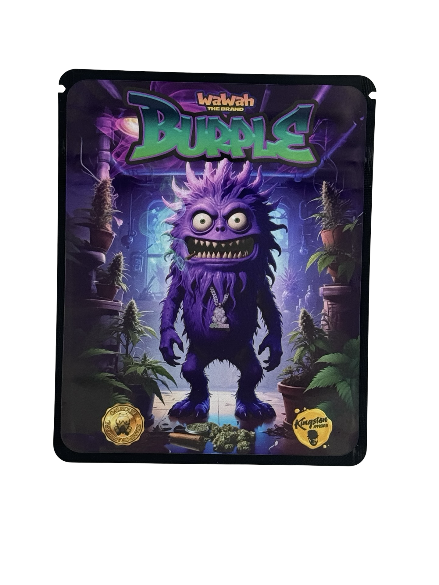 Burple Mylar Bags 3.5g Wawah - Fire Mylar  