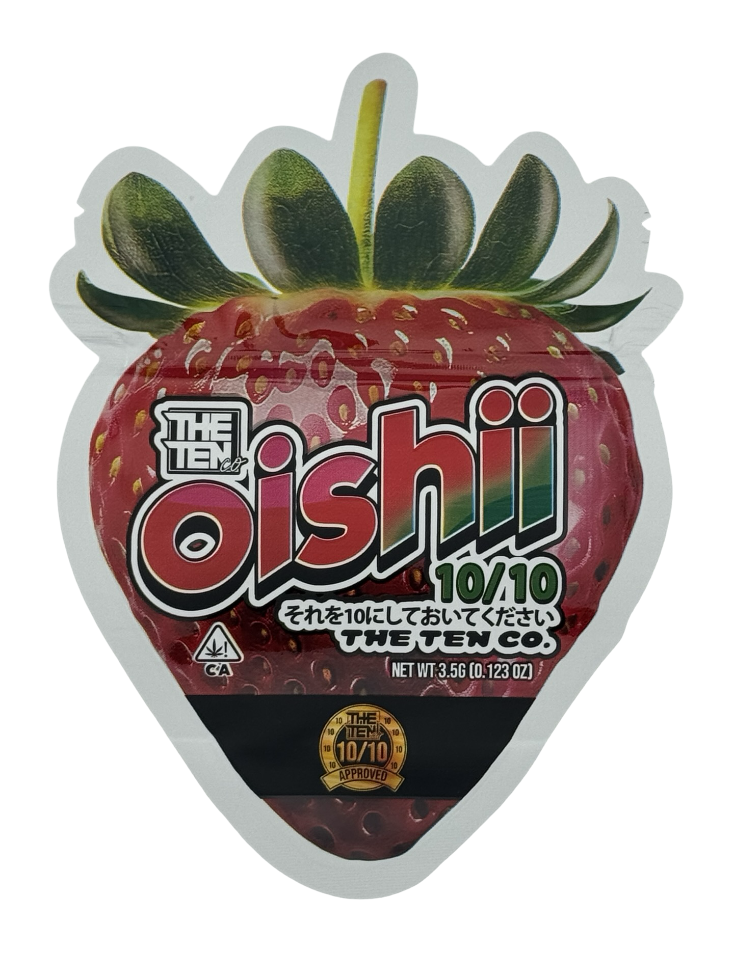 Oishii 3.5g Mylar Bags & Boxes The Ten Co (25 Sets) - Fire Mylar  