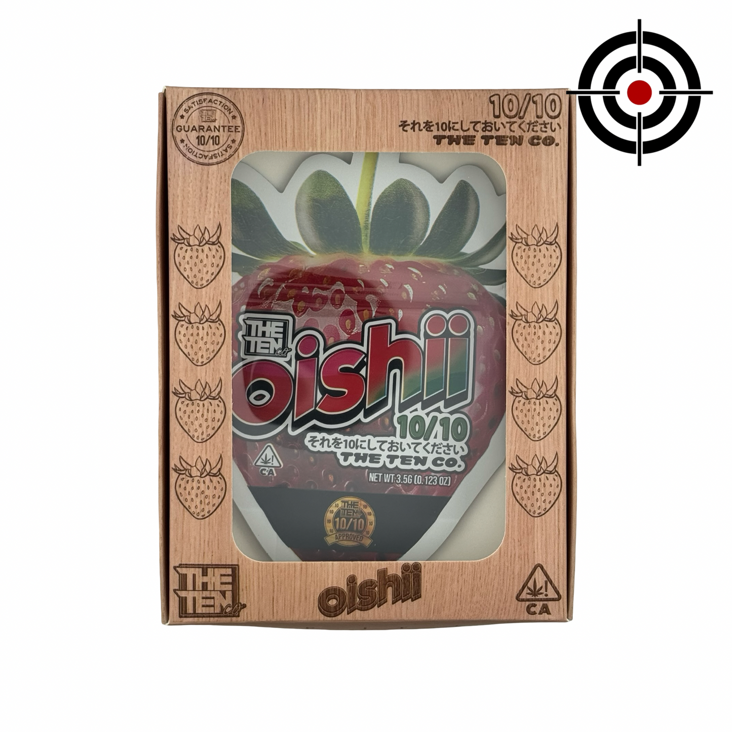 Oishii 3.5g Mylar Bags & Boxes The Ten Co (25 Sets) - Fire Mylar  