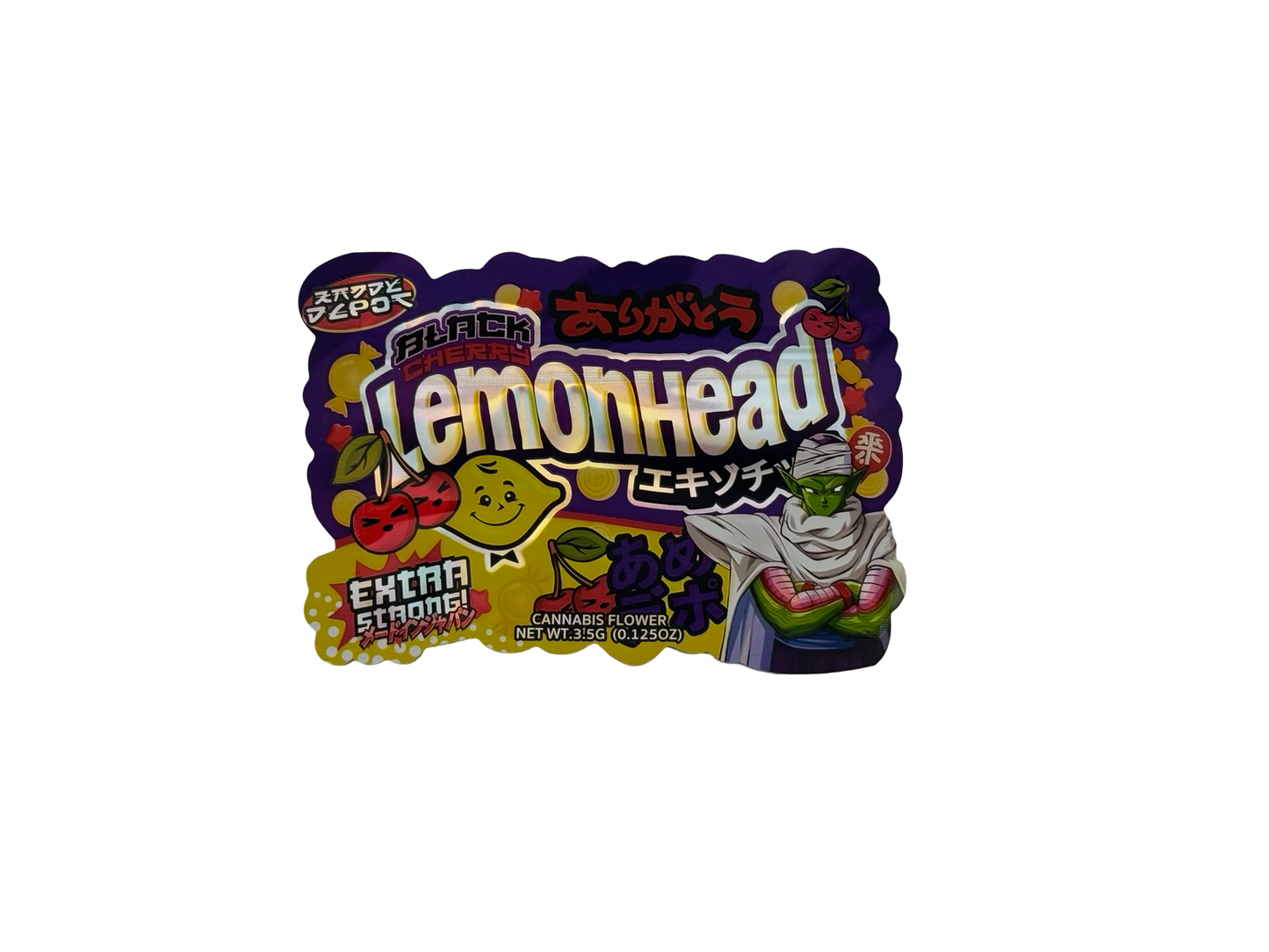 Black Cherry Lemonhead Mylar Bags 3.5g Kandy Depo (Only $0.21 Each) - Fire Mylar  