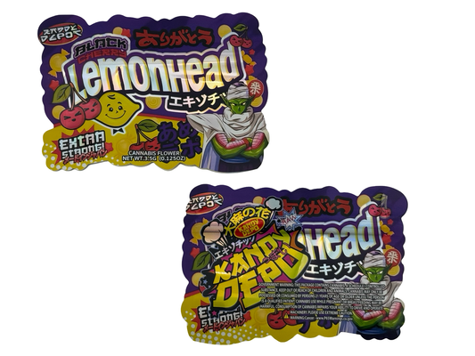 Black Cherry Lemonhead Mylar Bags 3.5g Kandy Depo (Only $0.21 Each) - Fire Mylar  