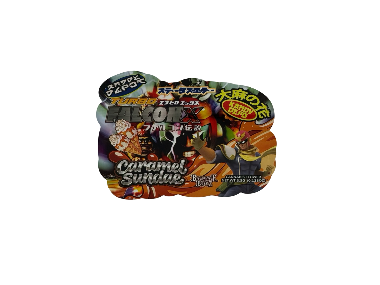 Turbo Falcon X Caramel Sundae Mylar Bags 3.5g Kandy Depo (Only $0.21 Each)
