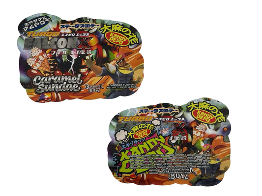 Turbo Falcon X Caramel Sundae Mylar Bags 3.5g Kandy Depo (Only $0.21 Each)