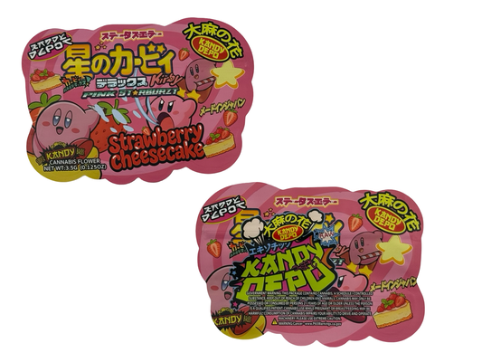 Pink Starburzt Strawberry Cheesecake Mylar Bags 3.5g Kandy Depo (Only $0.21 Each)