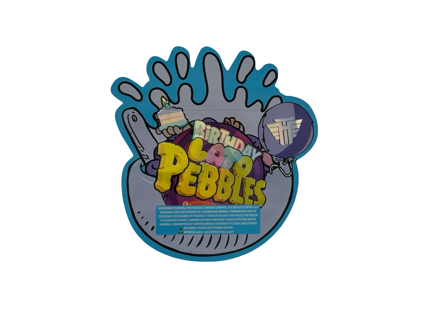 Birthday Lato Pebbles 3.5g Mylar Bags High Tolerance - Fire Mylar  