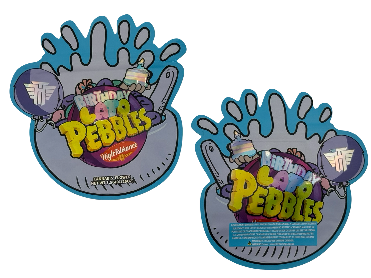 Birthday Lato Pebbles 3.5g Mylar Bags High Tolerance - Fire Mylar  