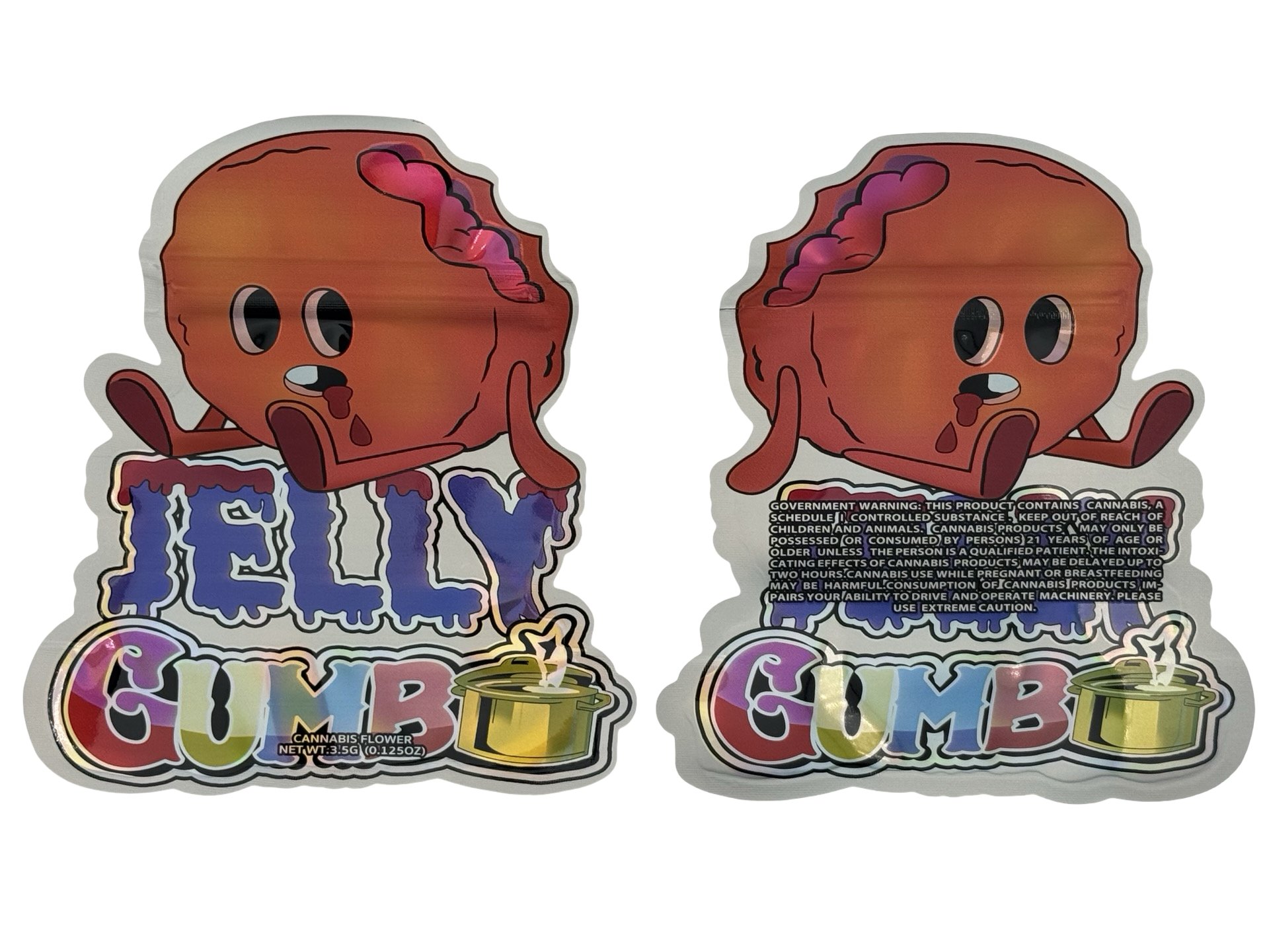 Jelly 3.5g Mylar Bags Gumbo - Fire Mylar  