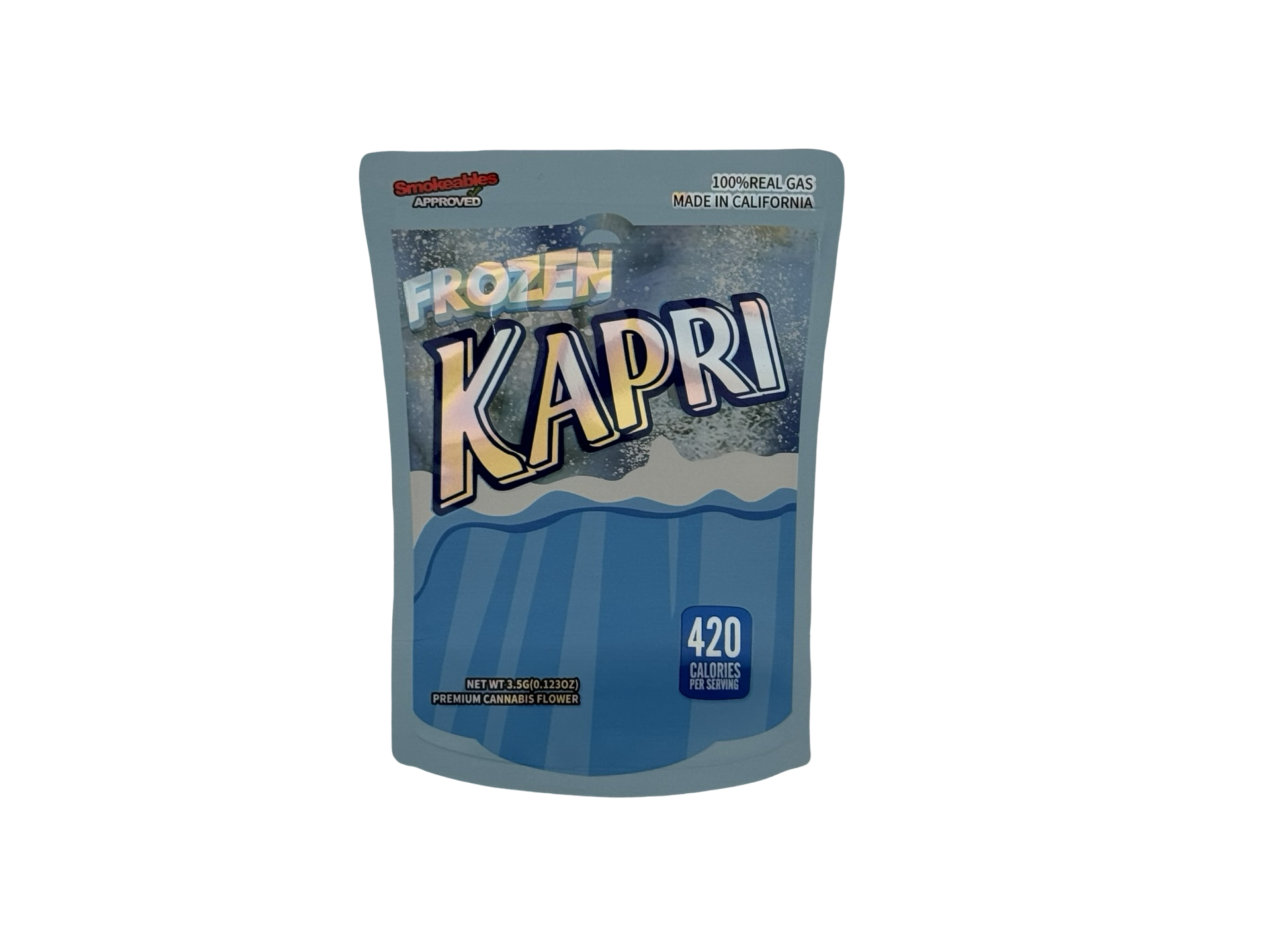 Frozen Kapri 3.5g Mylar Bags High Tolerance - Fire Mylar  