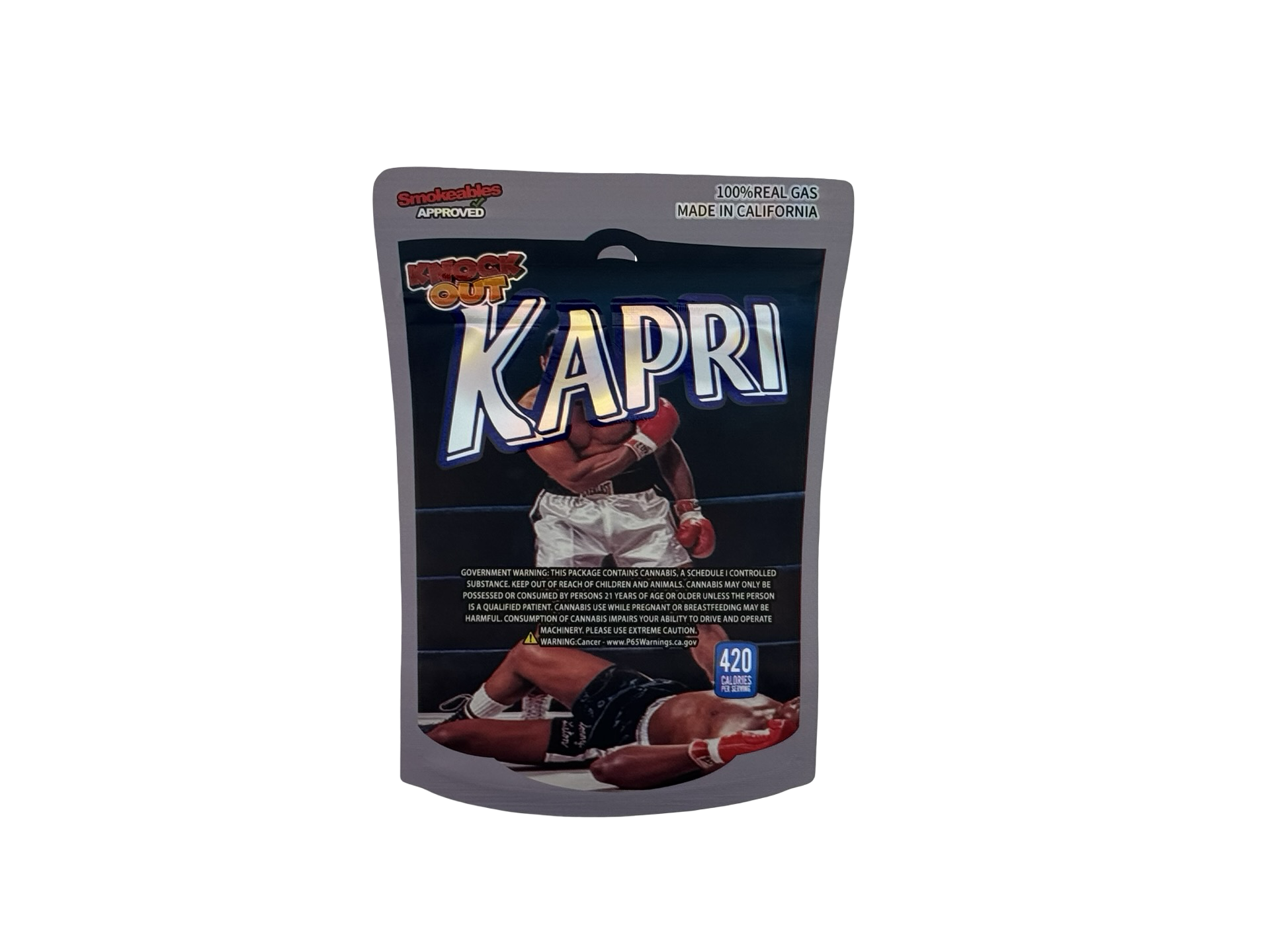 Knock Out Kapri 3.5g Mylar Bags High Tolerance - Fire Mylar  