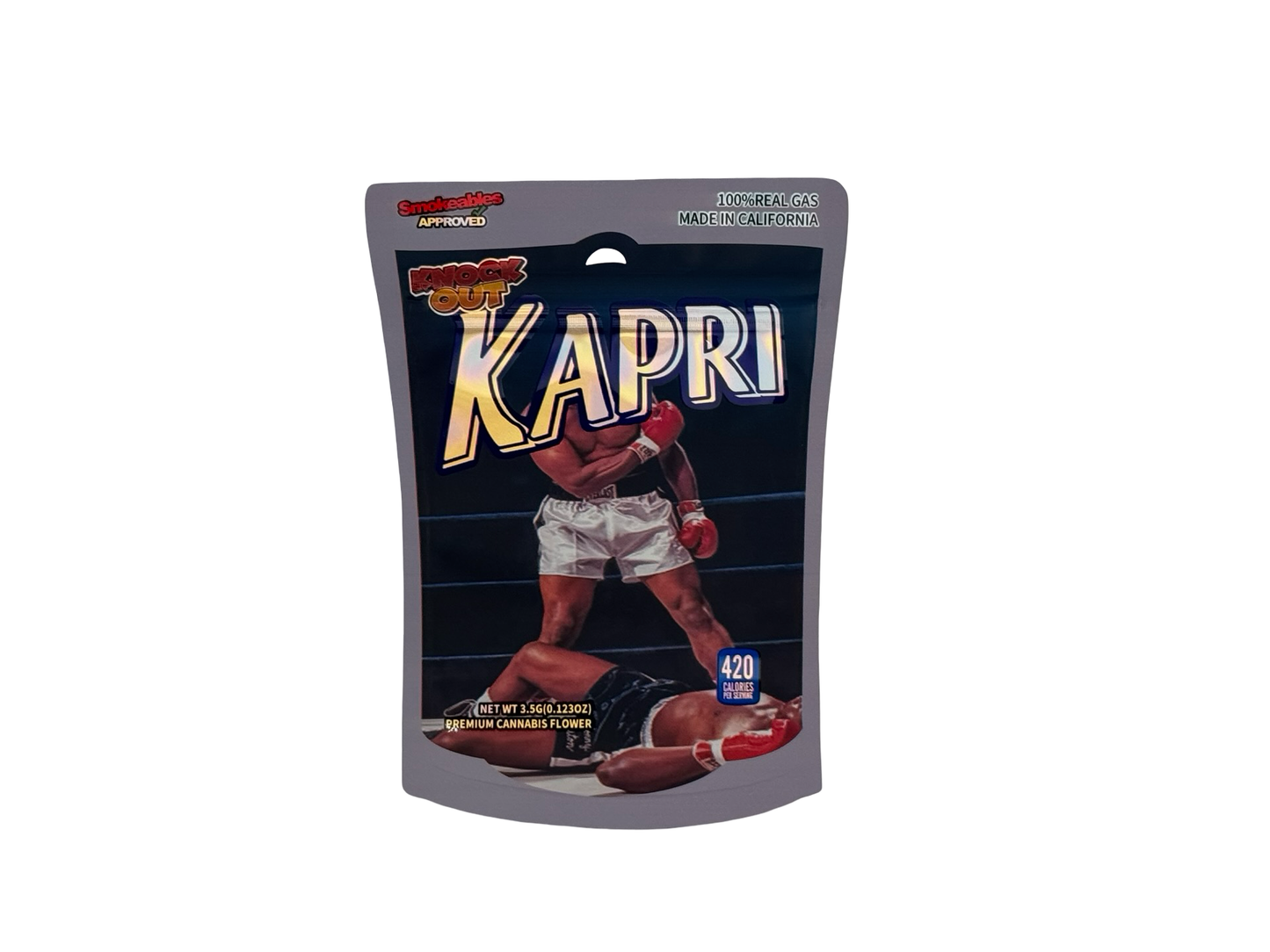 Knock Out Kapri 3.5g Mylar Bags High Tolerance - Fire Mylar  