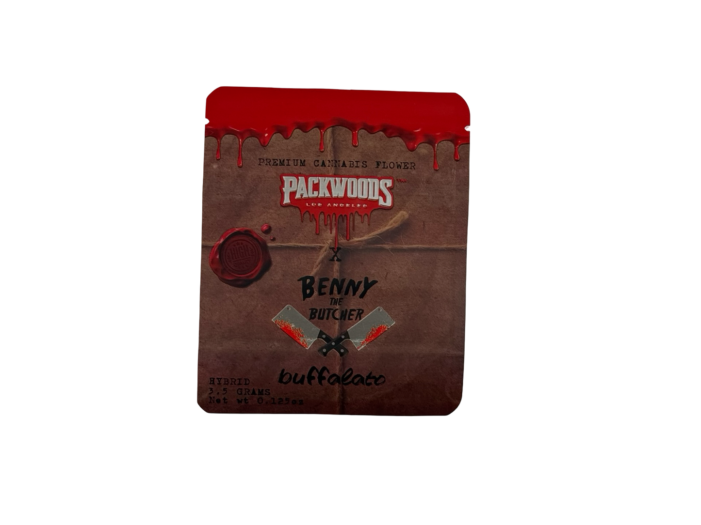 Buffalato Mylar Bags 3.5g Packwoods - Fire Mylar  