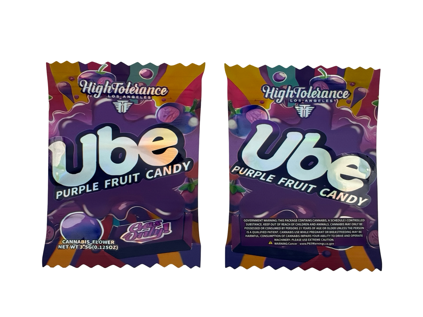 Ube Purple Fruit Candy 3.5g Mylar Bags High Tolerance - Fire Mylar  